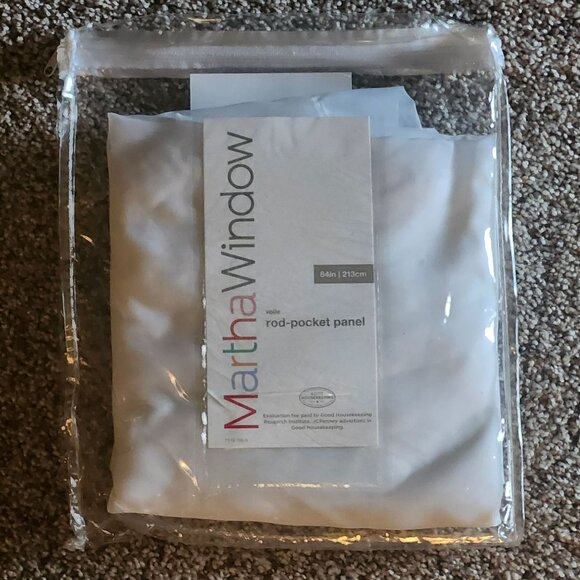 MarthaWindow Sheer White Curtain Panel 100% Polyester Made In Egypt 84x60 - Picture 6 of 7